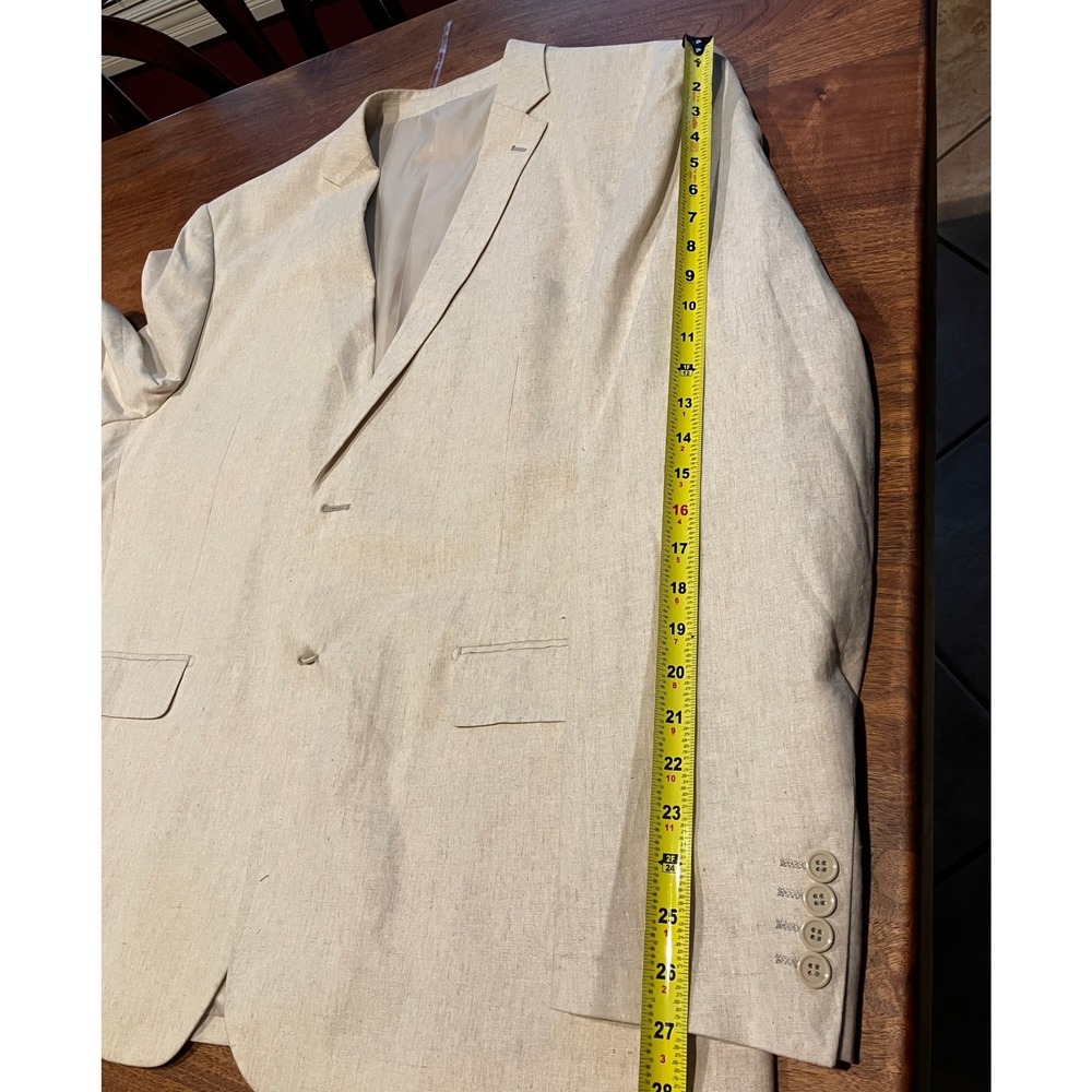Lorenzo Bruno Mens 52L Linen Cotton Blazer Beige Italian Design C5000A Jacket - Picture 9 of 14